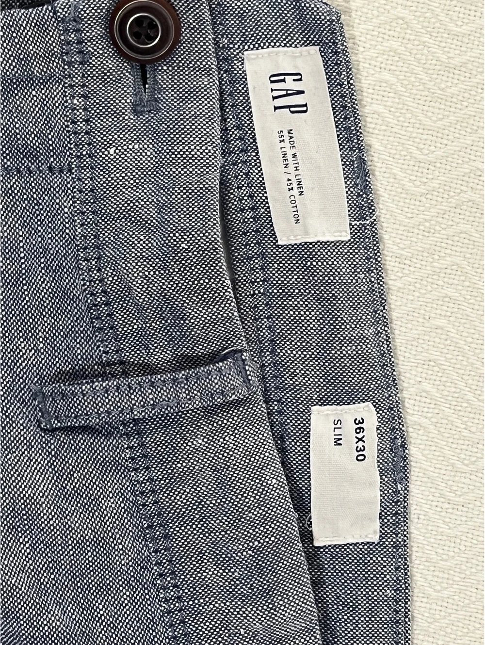 GAP Men’s Slim Fit Linen Cotton Blend Pants Size 36x30